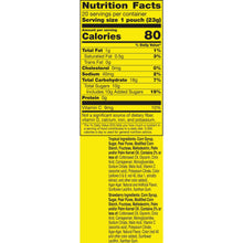 Gushers nutrition facts panel for fruit flavored snack pouches