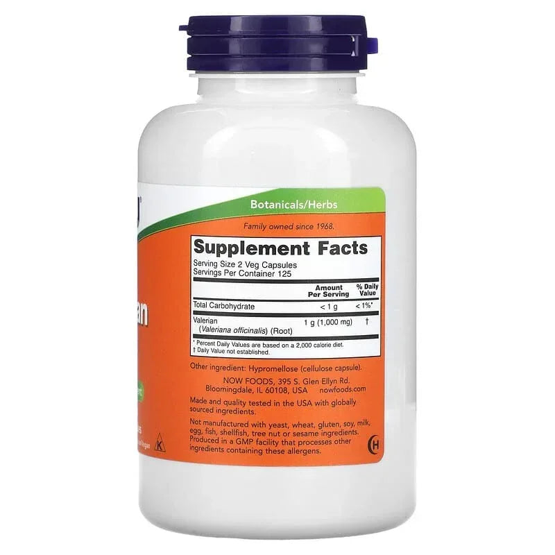 NOW Foods, Valerian Root, 500 mg, Veg Capsules