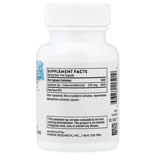 Selenium supplement bottle back label with Supplement Facts for one capsule