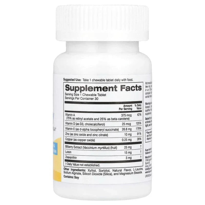 Super Nutrition, SimplyOneÂ®, See Clearly, Triple Power Vision Formula with Lutein, Zeaxanthin, Vitamins, Minerals and Botanical Extracts, Wild Berry , 30 Chewable Tablets - USA MEGA SHOP