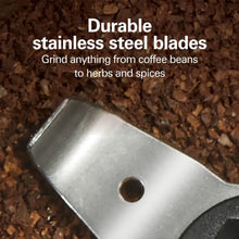 Coffee grinder blade inside grinding chamber with stainless steel blade