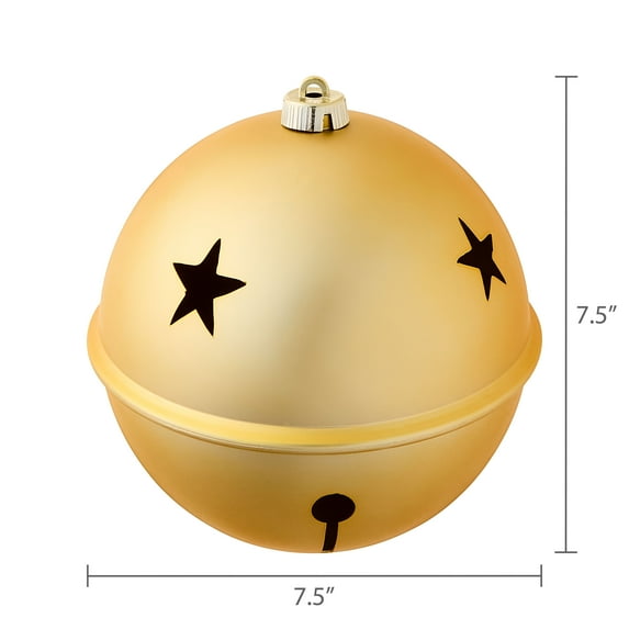 2-Count Gold Jumbo Bell Shatterproof Christmas Ornaments, 7.87 in, by Holiday Time