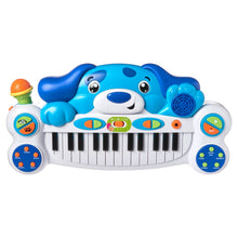 Blue bear animal keyboard toy with microphone accessory and piano keys