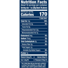 Nutrition facts label for dry roasted lightly salted peanuts, calories 170 per serving