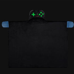 Your Zone Kids Black Gamer Glow in the Dark Hooded Throw, 40" x 50"