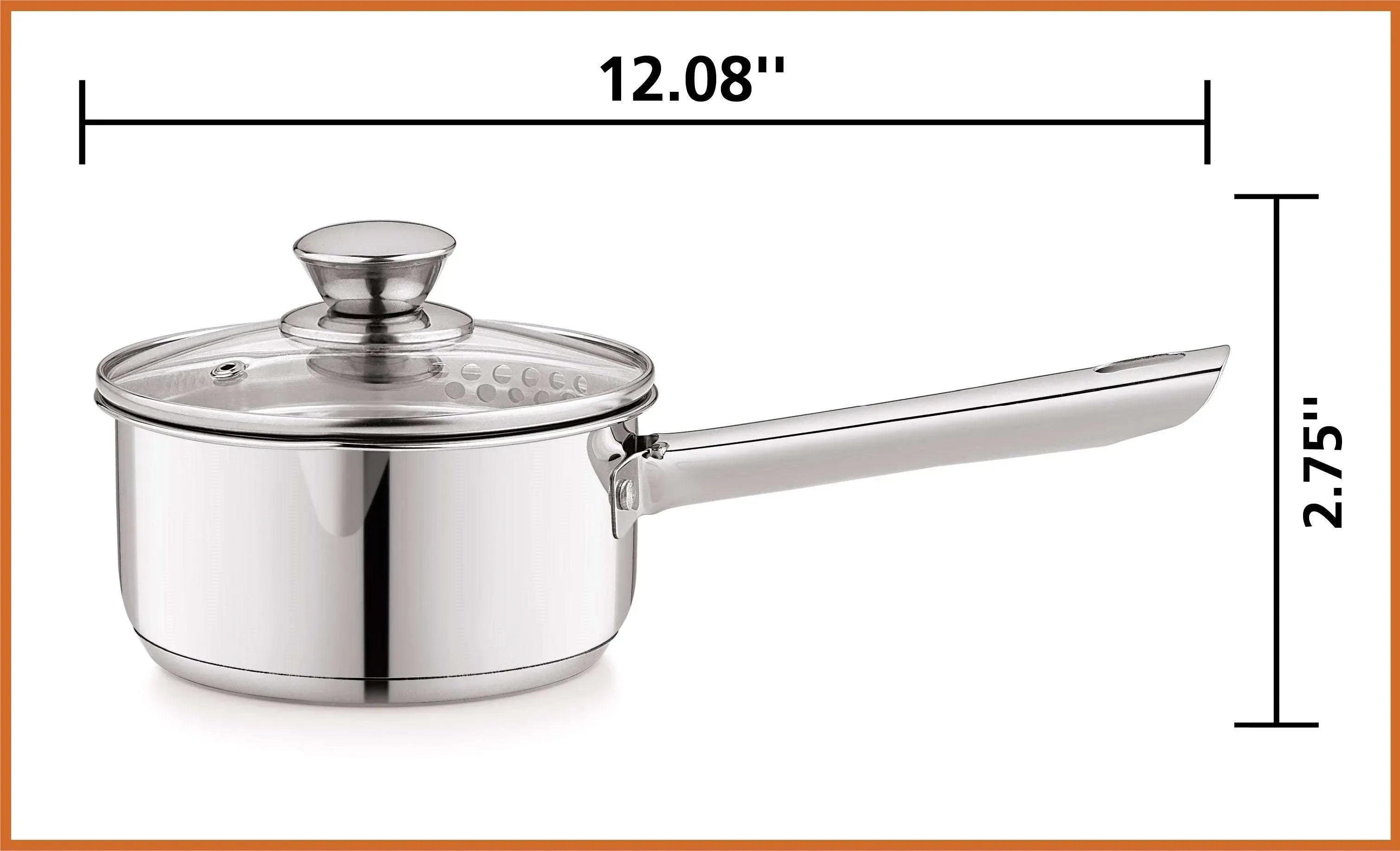 Mainstays 1 qt Oven Safe Stainless Steel Saucepan with Straining Lid