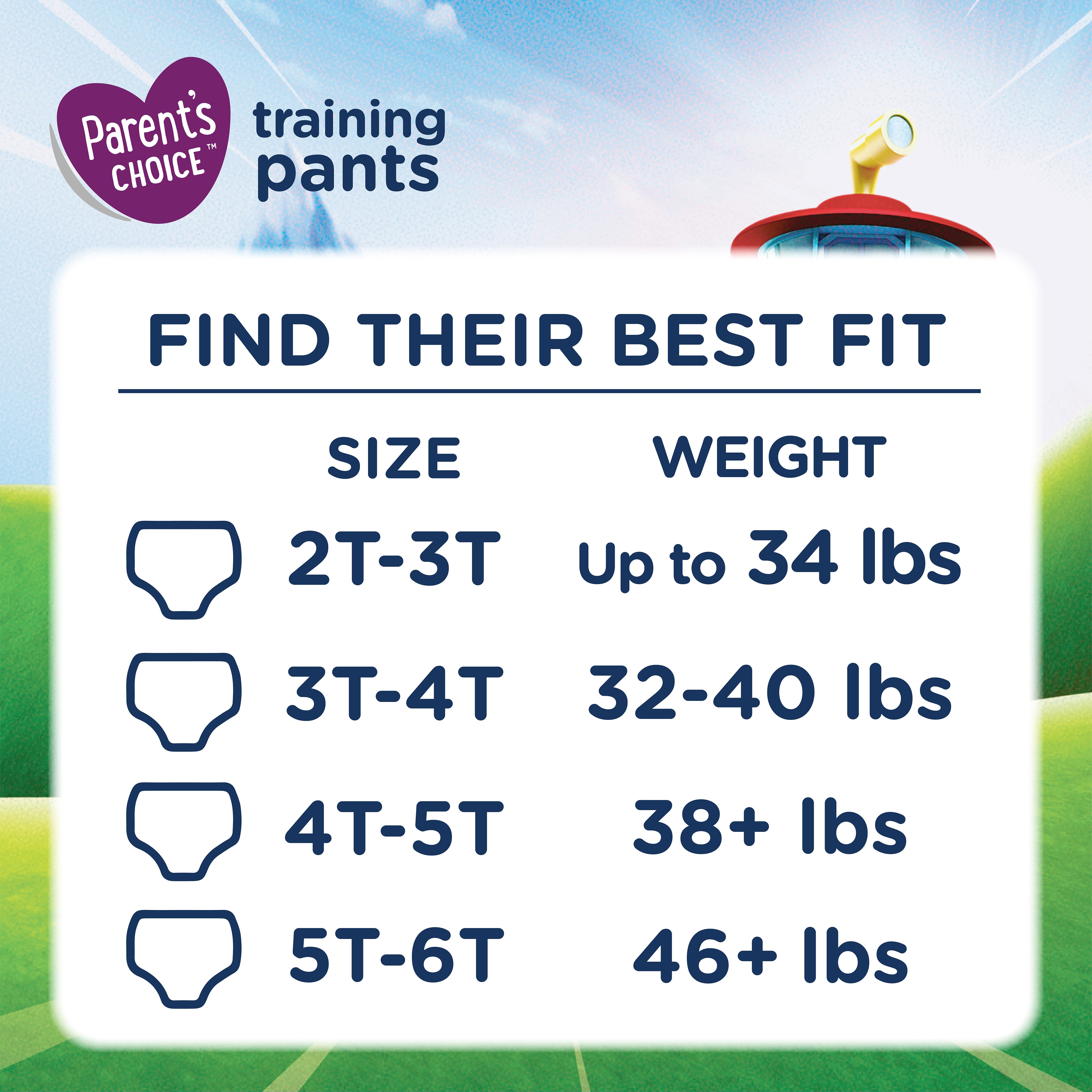 Parent's Choice Paw Patrol Training Pants for Boys, 3T/4T, 21 Count (Select for More Options)