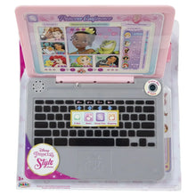 Princess conference pretend laptop with black keyboard and Princess-themed interface