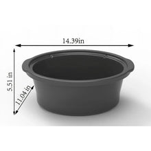 6 qt slow cooker stoneware insert pot with lid-fitting rim; dimensions shown
