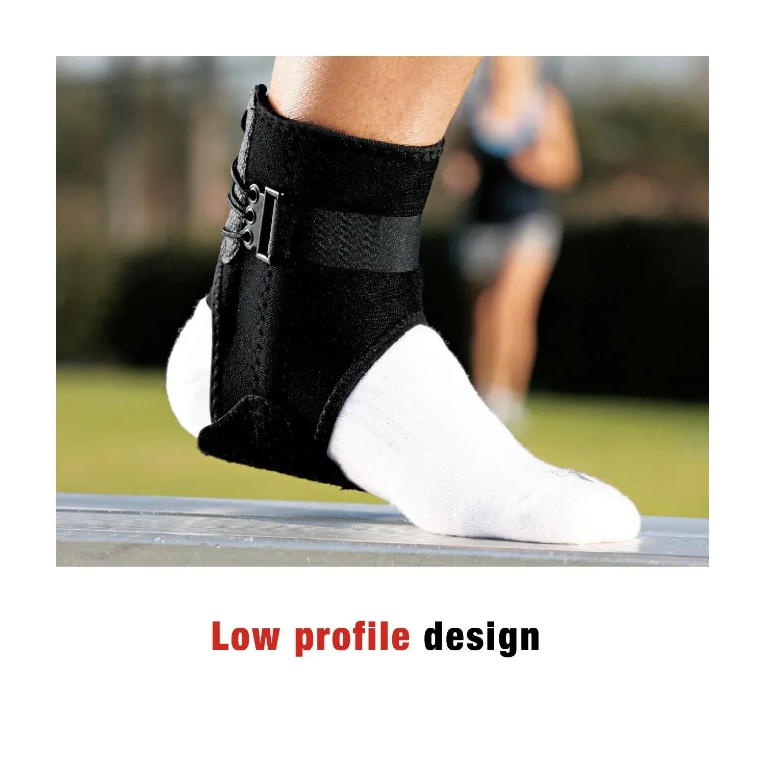 ACE Brand Ankle Support with Side Stabilizers, Adjustable, Black, 1 Brace