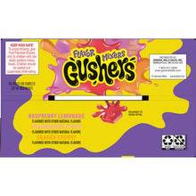 Back of snack box showing flavor details and kid safety warning text