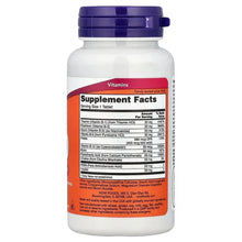 NOW B-50 tablets bottle back label with Supplement Facts table