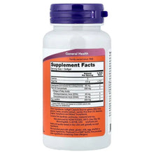 NOW Foods CoQ10 softgel bottle back label with Supplement Facts