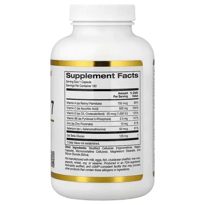 California Gold Nutrition, Defender 7, with A, C, D3, B6, Zinc, Selenium & Beta-Glucan
