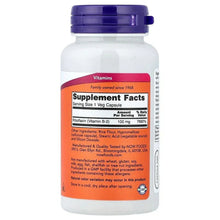 B-2 100 mg veg capsules bottle back label with Supplement Facts