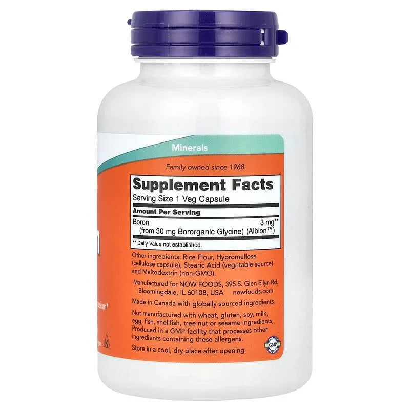 NOW Foods, Boron, 3 mg - USA MEGA SHOP