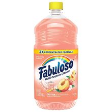 Peach-scented all-purpose cleaner bottle with yellow cap, front label view