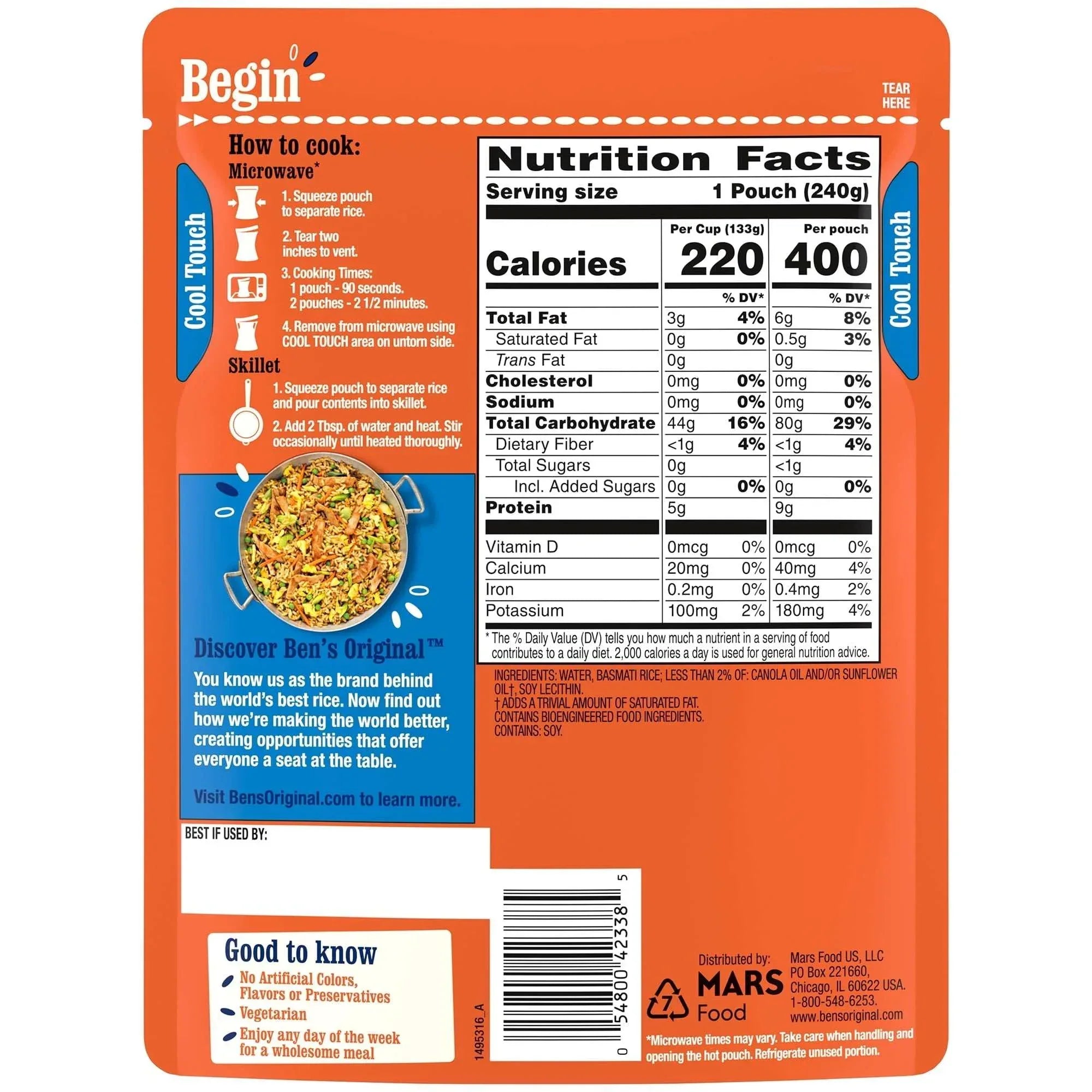 Ben's Original Ready Rice Basmati Rice, Easy Side Dish, 8.5 Ounce Pouch - USA MEGA SHOP