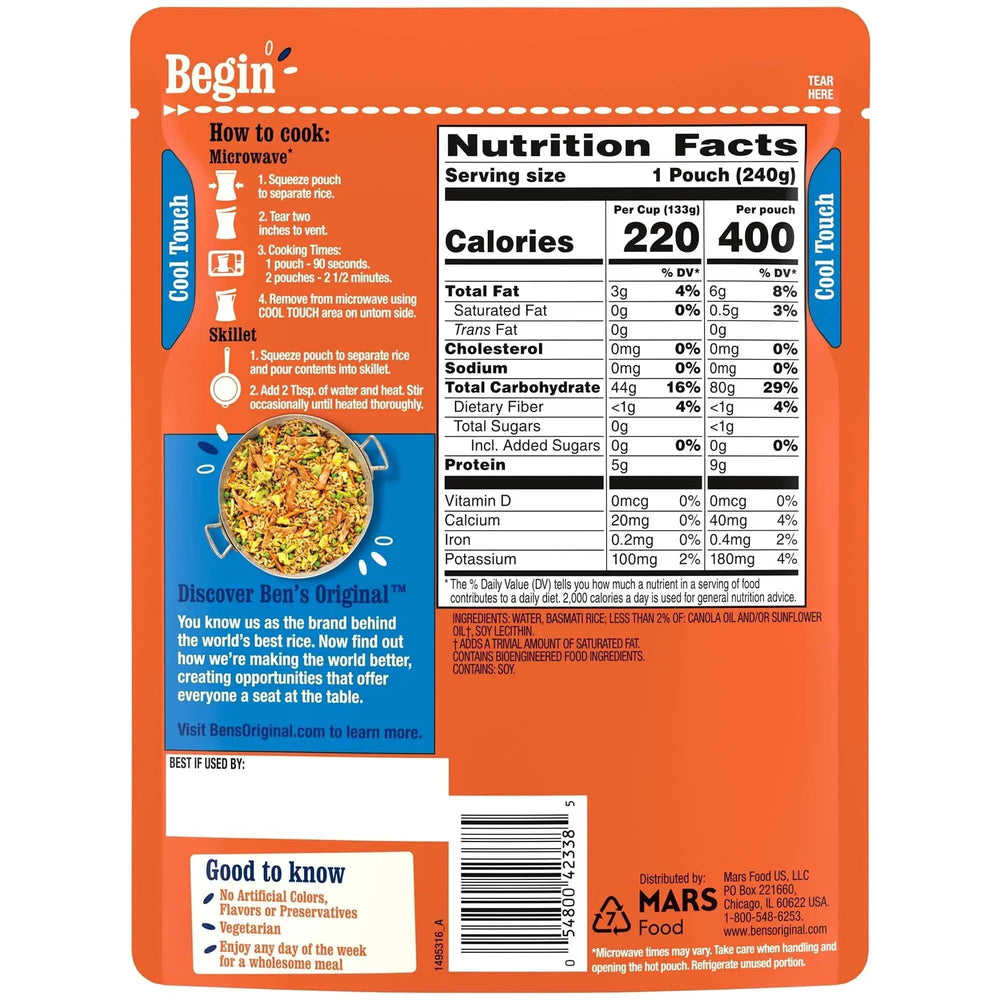 Ben's Original Ready Rice Basmati Rice, Easy Side Dish, 8.5 Ounce Pouch - USA MEGA SHOP