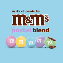 Milk chocolate pastel blend candies with M&M's logo on blue label