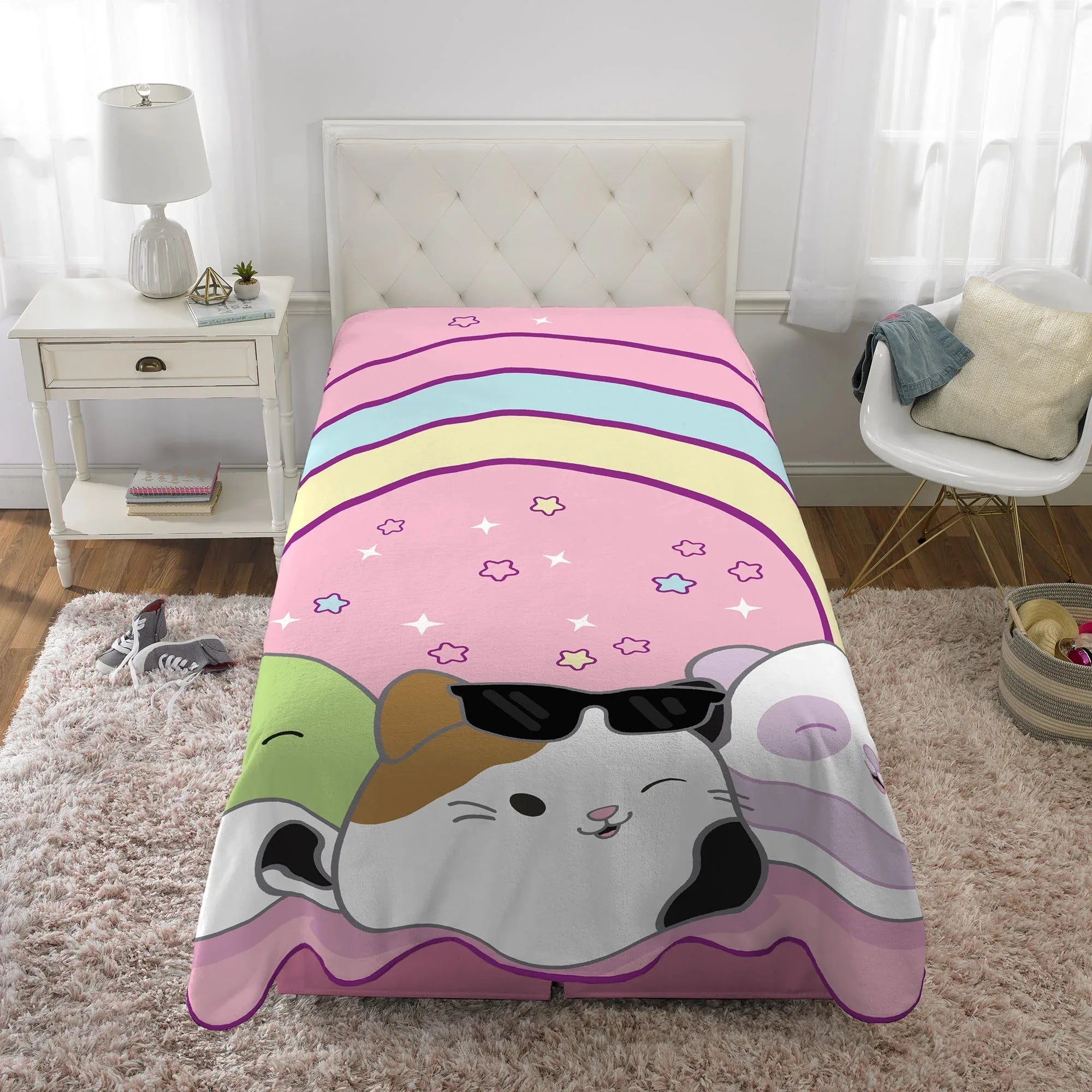 Squishmallows Plush Blanket, Twin/Full Size, 62 x 90