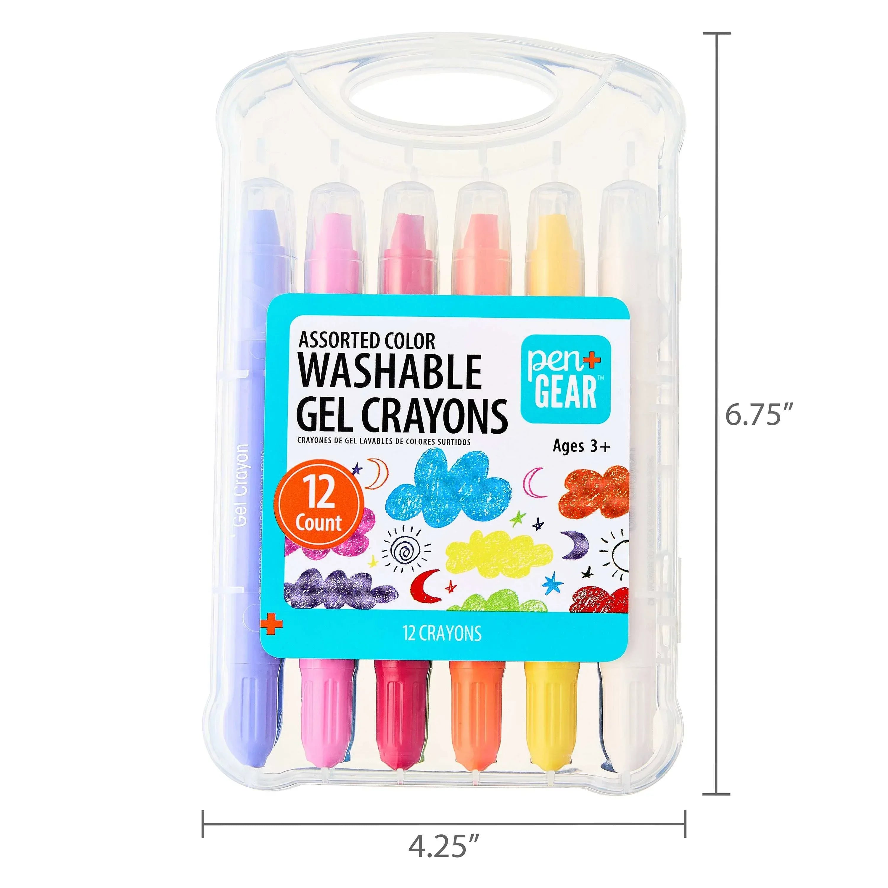 Pen+Gear Assorted Color Washable Gel Crayons, 12 Count - USA MEGA SHOP