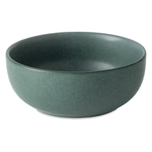 Caspian green ceramic serving bowl, round with wide rim