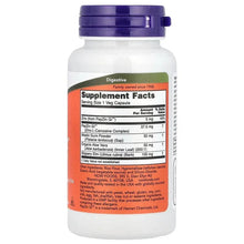 Digestive health supplement bottle back with Supplement Facts label panel