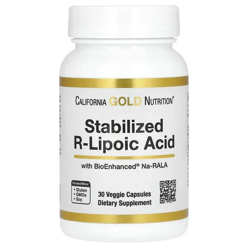 California Gold Nutrition, Stabilized R-Lipoic Acid with Biotin