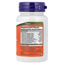 Digestive enzyme supplement bottle back label with Supplement Facts and directions