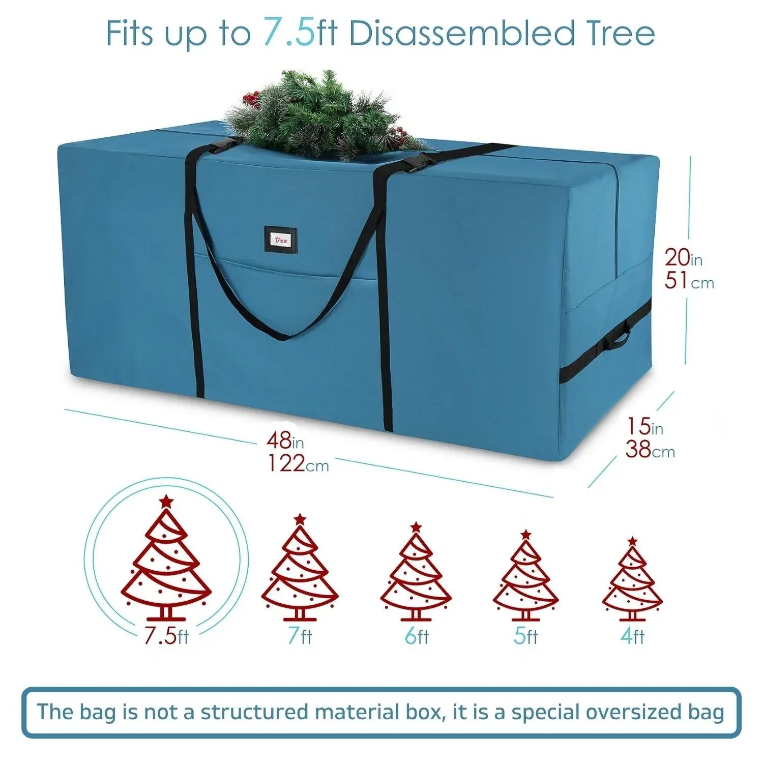Hearth & Harbor Christmas Tree Storage Bag made from Durable Fabric, Fits up to 7.5 ft Holiday Trees - USA MEGA SHOP