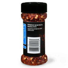 Crushed red pepper jar back label with barcode and nutrition info