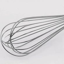 Stainless steel whisk balloon wires with coiled loop head attached to handle