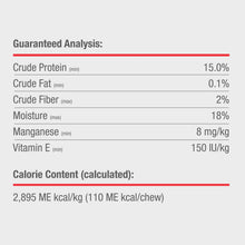 Dog chew guaranteed analysis nutrition facts panel
