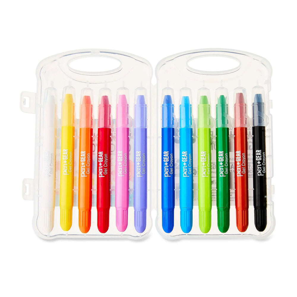 Pen+Gear Assorted Color Washable Gel Crayons, 12 Count - USA MEGA SHOP