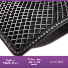 Vibrant Life 2-Layer Sifting Cat Litter Mat, Black, 21.3" x 14"