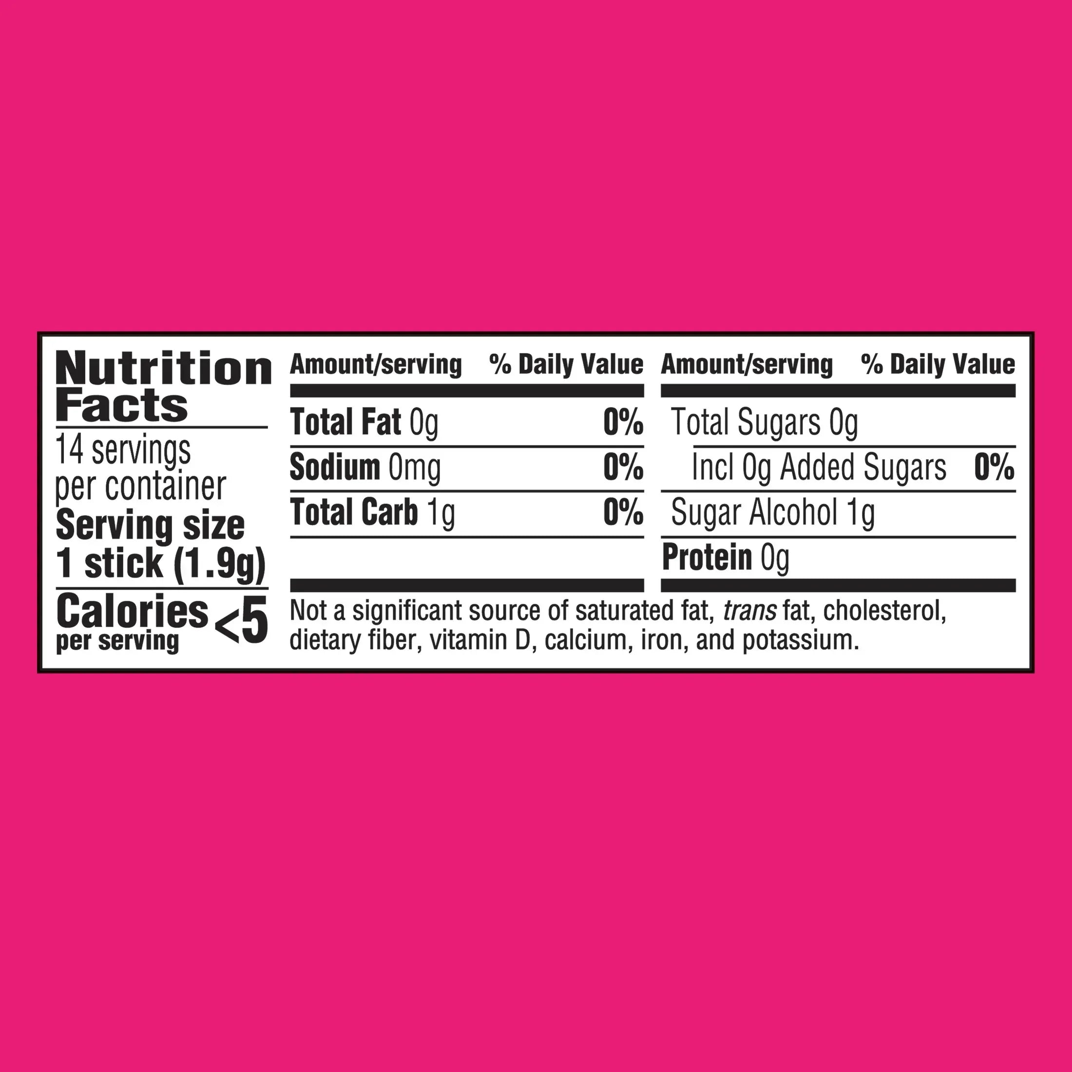 Trident Sugar Free Gum, Bubblegum, Regular Size, 14 Pieces