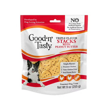 Dog treat pouch, Good 'n' Tasty Triple Flavor Stacks with chicken and peanut butter