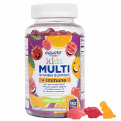 Equate Kids' Multivitamin + Immune Dietary Supplement Gummies, Natural Fruit, 150 Count