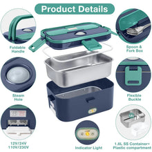 Electric lunch box details: foldable handle, steam hole, indicator light, flexible buckle