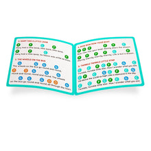 Fold-out songbook with printed lyrics and music notes