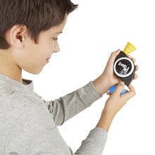 Bop It! micro series electronic game toy used by a child, yellow lever extended