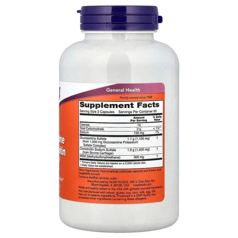 NOW Foods, Glucosamine & Chondroitin with MSM Capsules
