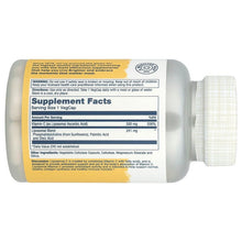 Solaray Vitamin C supplement bottle back label with Supplement Facts and warnings