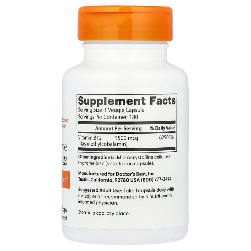Doctor's Best, Fully Active B12, 1,500 mcg, Veggie Caps