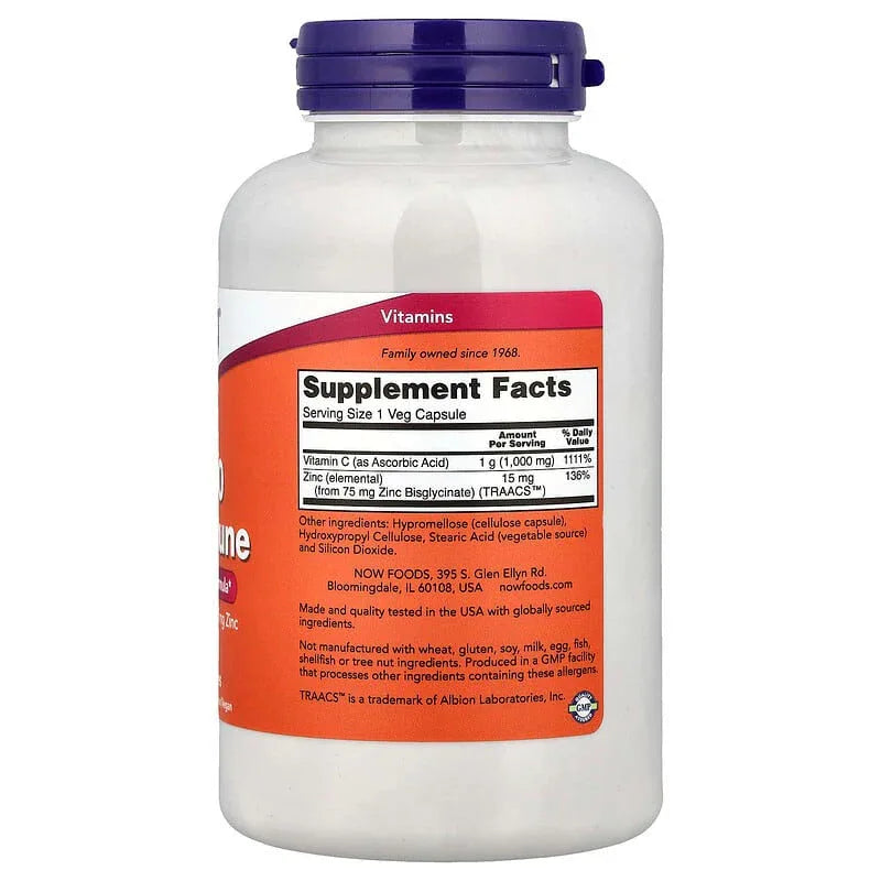 NOW Foods, C-1000, Zinc Immune - USA MEGA SHOP