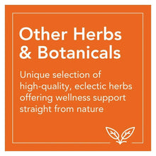 Other herbs and botanicals box panel with orange background and leaf icon