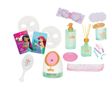 Child day spa accessory set with bottles, headband, towel, tray, and vanity props