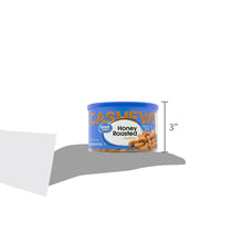 Honey roasted cashews canister shown at 3" height
