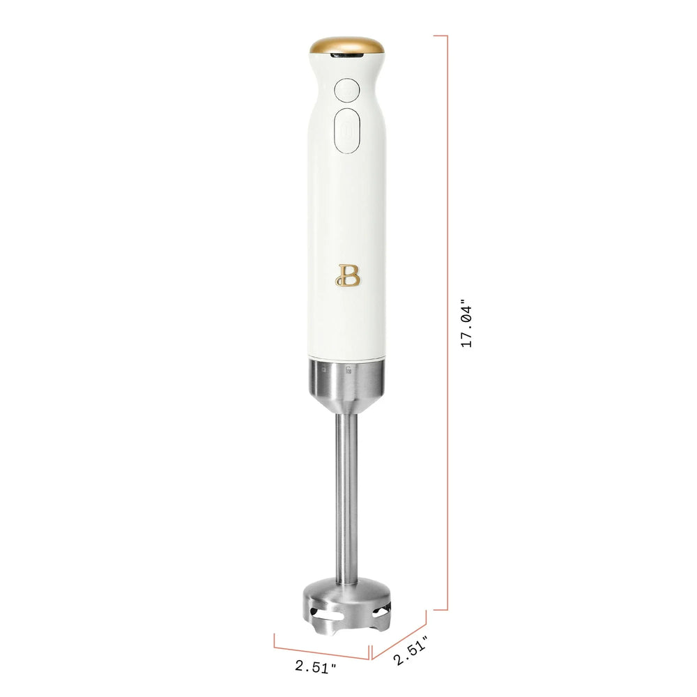 Beautiful Cordless Immersion Blender with Chopper, Whisk & Measuring Cup, White Icing by Drew Barrymore - USA MEGA SHOP